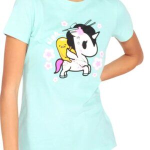 Tokidoki Sanrio Gudetama Riding Sakura Unicorno Teal Green Shirt Tshirt Small